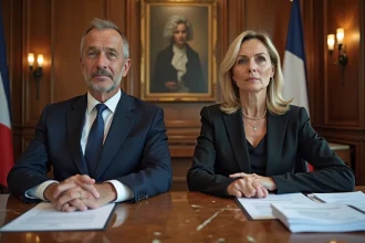 Couple adulte en mairie lors d'une cérémonie officielle