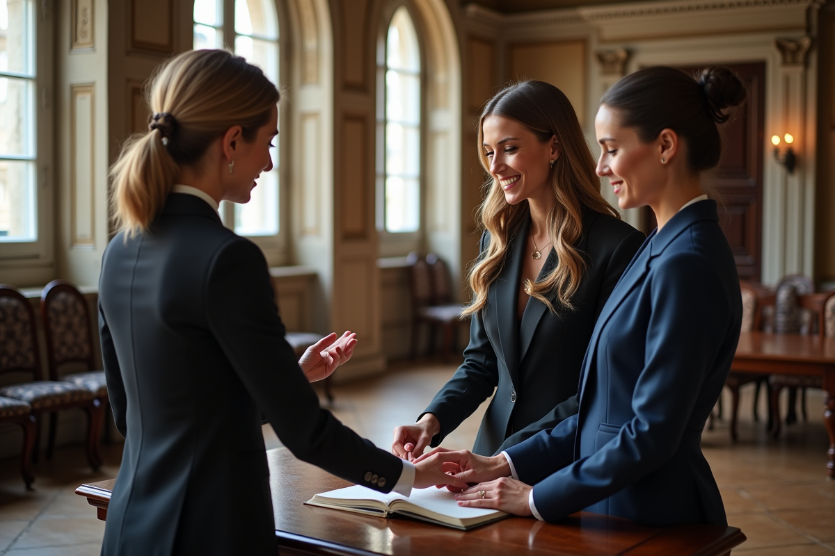 Cérémonie civile avec officiant et échange d