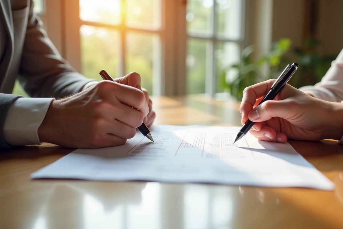 Couple examinant une liste de mariage au jour J