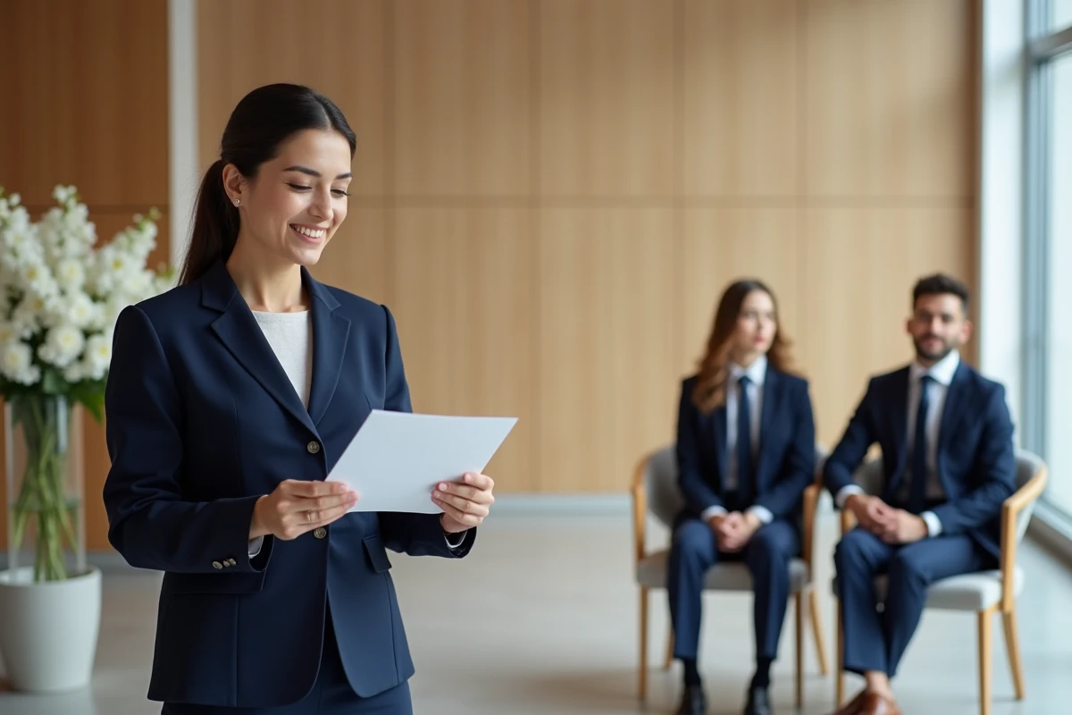 Officiante civile lisant lors d